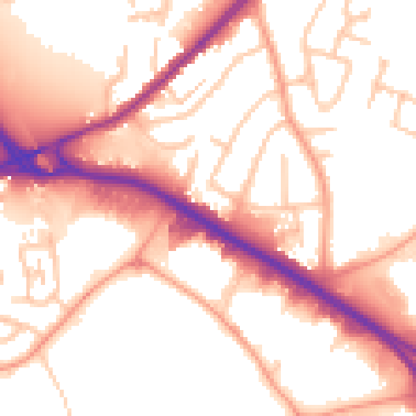 Daytime road noise heatmap for WS10 7RA