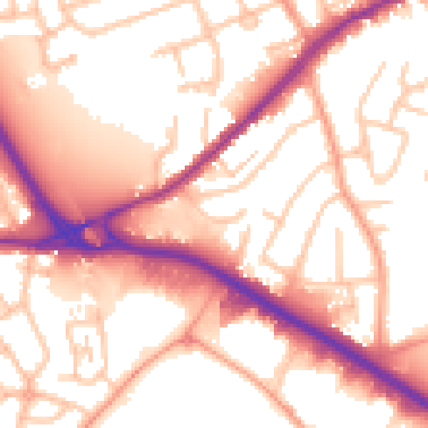 Daytime road noise heatmap for WS10 7RP