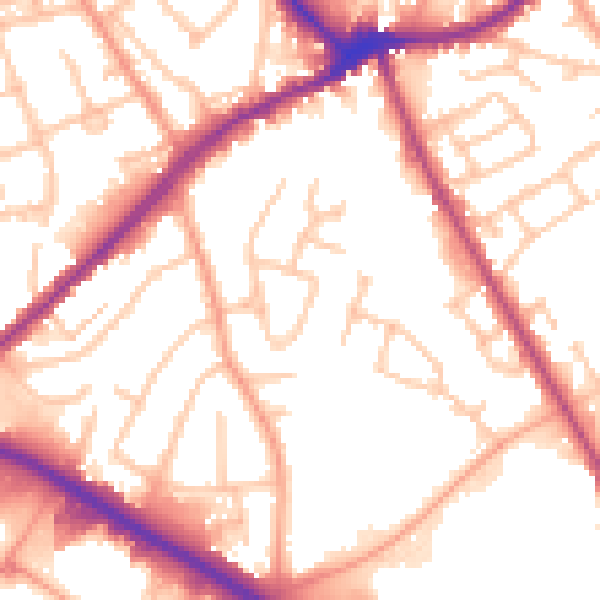 Daytime road noise heatmap for WS10 7RZ