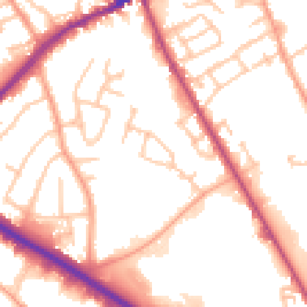 Daytime road noise heatmap for WS10 7TH