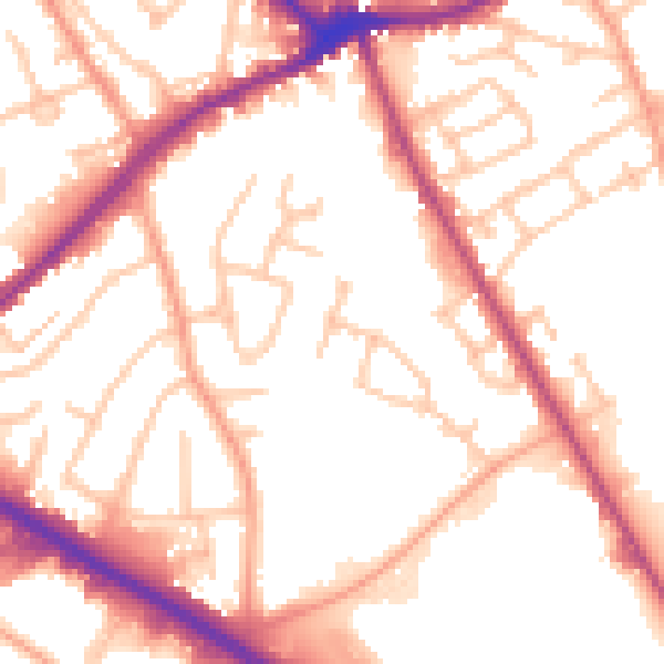 Daytime road noise heatmap for WS10 7TR
