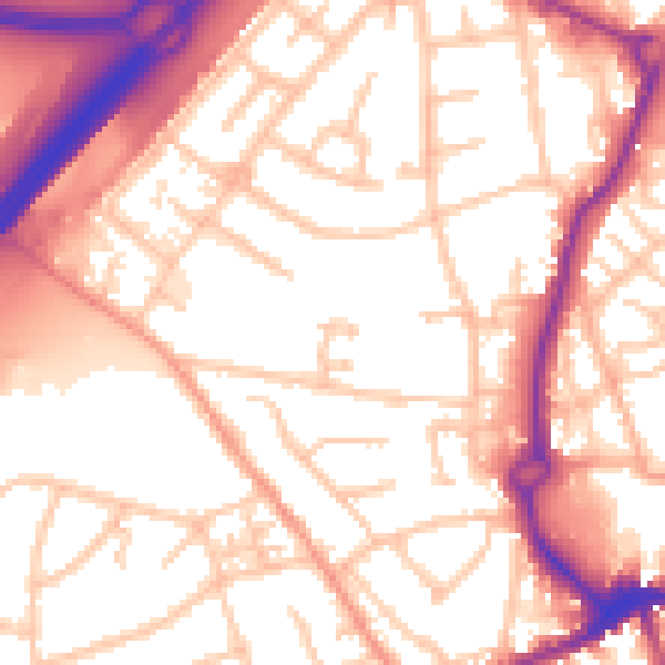 Daytime road noise heatmap for WS10 8BF