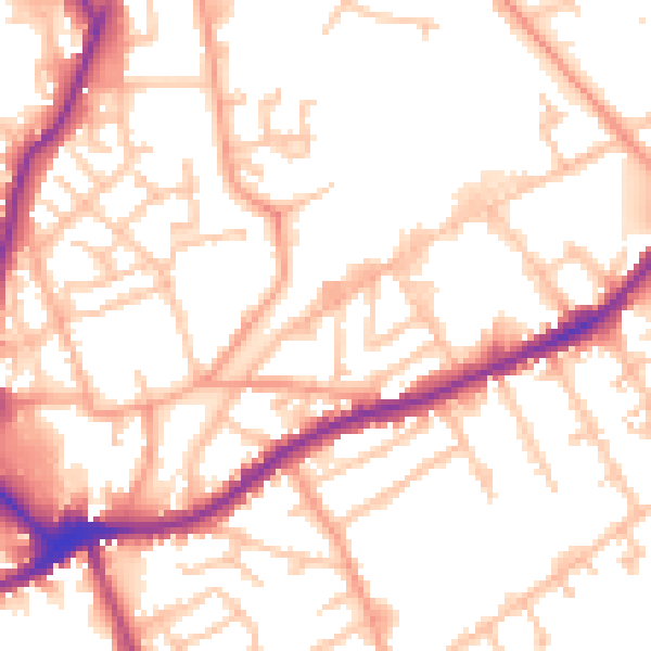 Daytime road noise heatmap for WS10 8BG