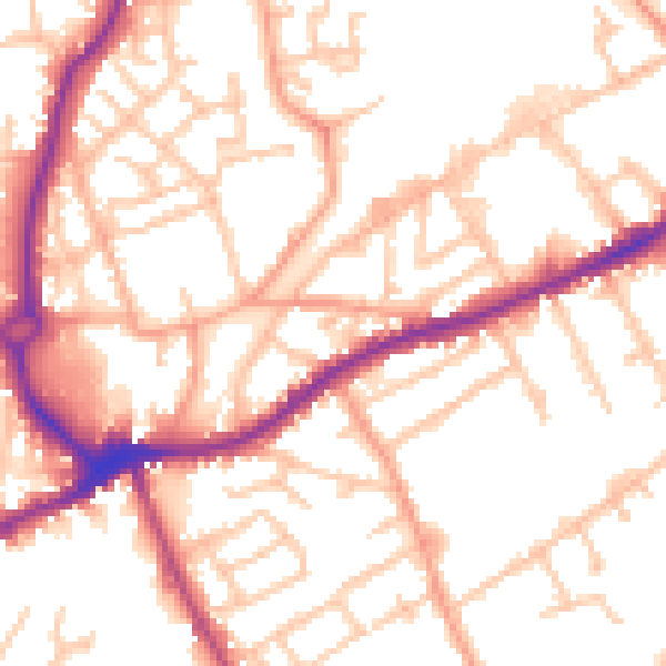 Daytime road noise heatmap for WS10 8DA