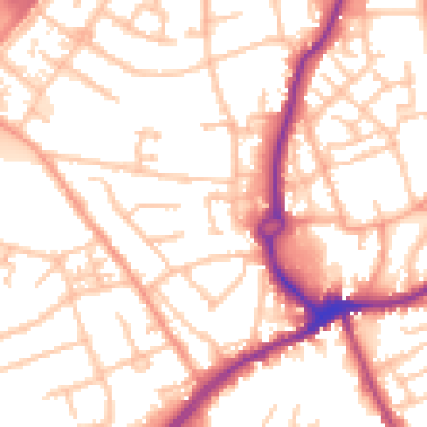Daytime road noise heatmap for WS10 8DL