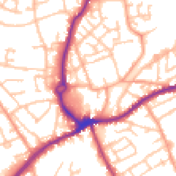 Daytime road noise heatmap for WS10 8DS