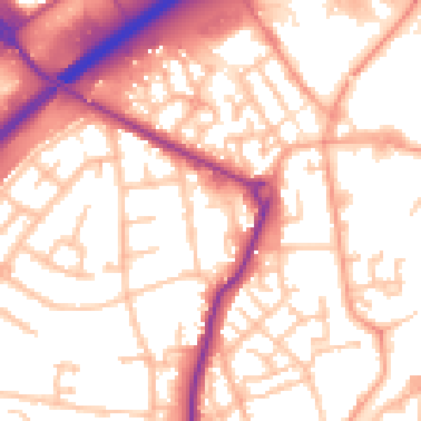 Daytime road noise heatmap for WS10 8HG