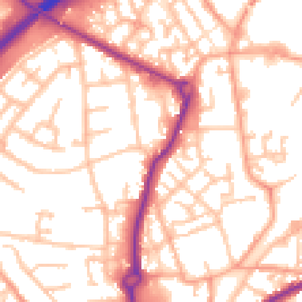 Daytime road noise heatmap for WS10 8HH