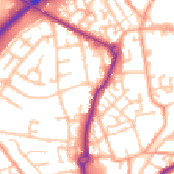 Daytime road noise heatmap for WS10 8HL