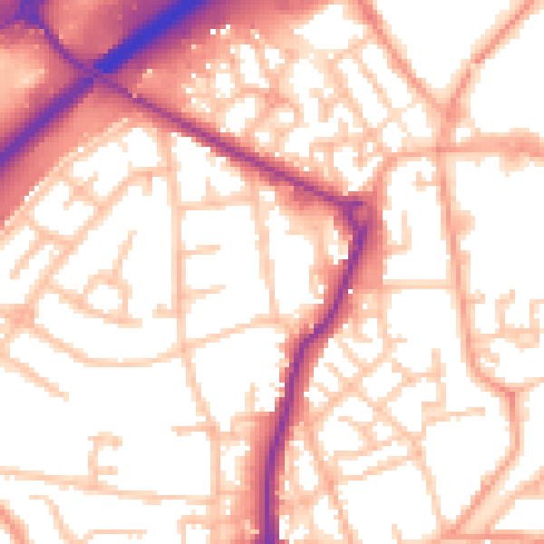 Daytime road noise heatmap for WS10 8HQ