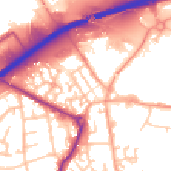 Daytime road noise heatmap for WS10 8JE
