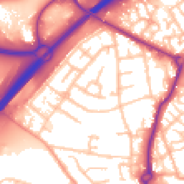 Daytime road noise heatmap for WS10 8PN