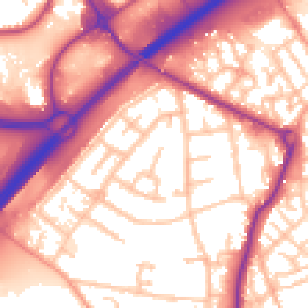 Daytime road noise heatmap for WS10 8PP