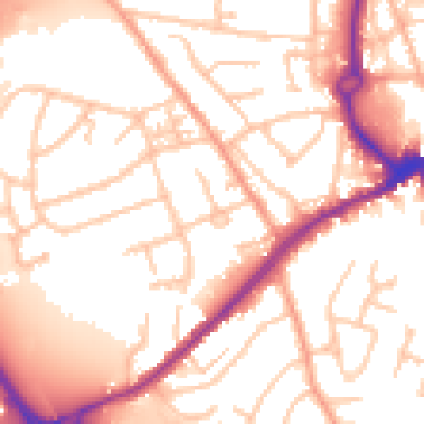 Daytime road noise heatmap for WS10 8PX