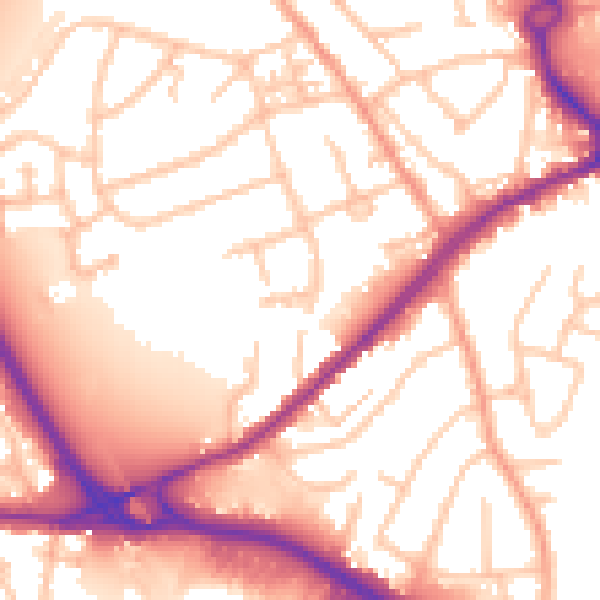 Daytime road noise heatmap for WS10 8PZ