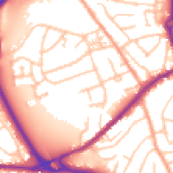 Daytime road noise heatmap for WS10 8QA