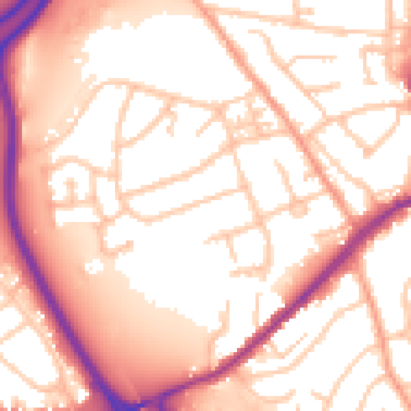 Daytime road noise heatmap for WS10 8QE