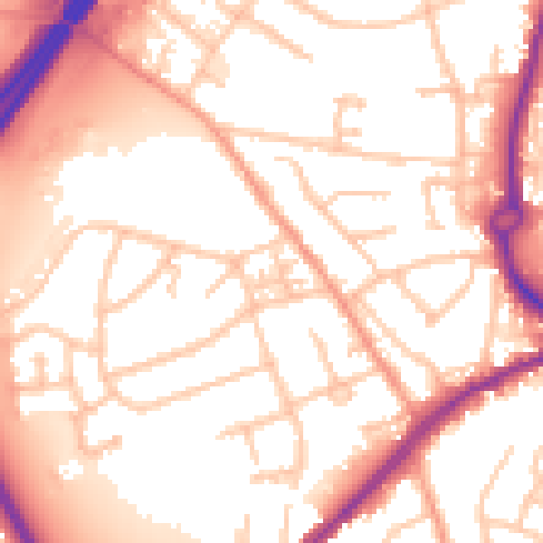 Daytime road noise heatmap for WS10 8RA