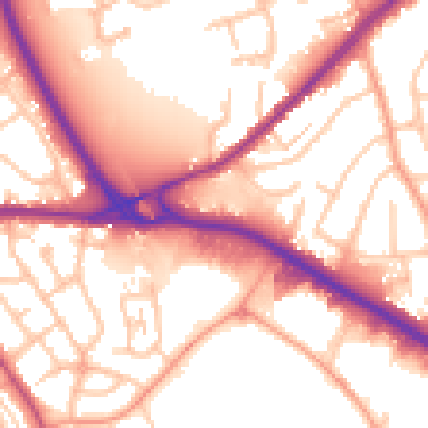 Daytime road noise heatmap for WS10 8RD