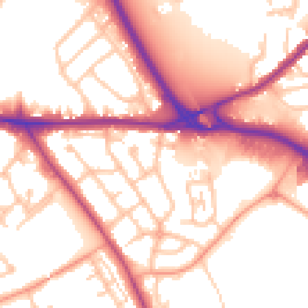 Daytime road noise heatmap for WS10 8RG