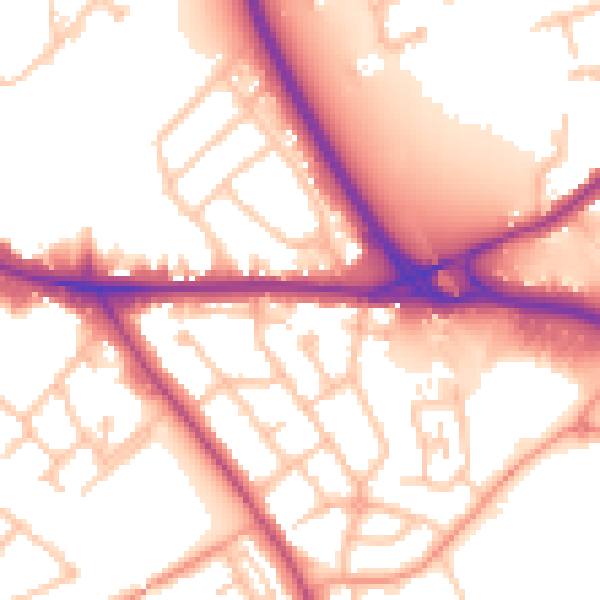 Daytime road noise heatmap for WS10 8RT