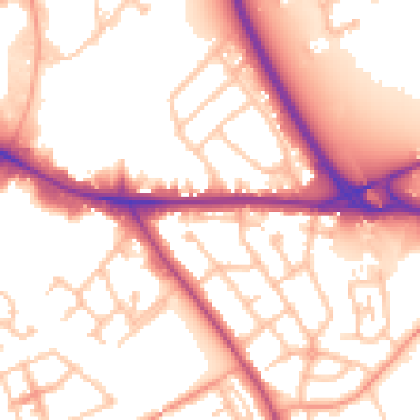 Daytime road noise heatmap for WS10 8RX