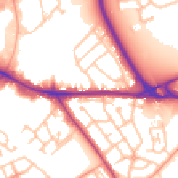 Daytime road noise heatmap for WS10 8SB