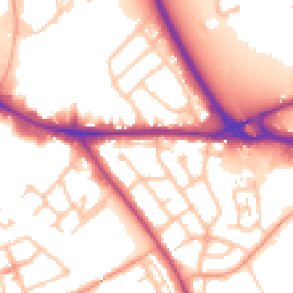Daytime road noise heatmap for WS10 8SE