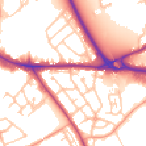 Daytime road noise heatmap for WS10 8SF