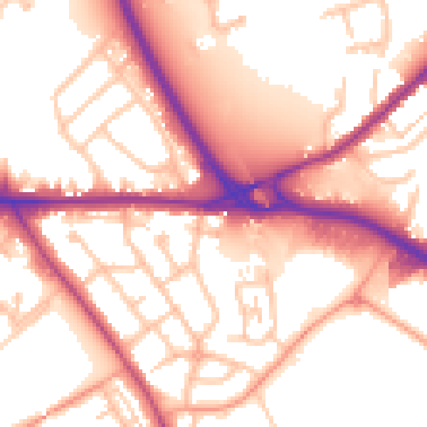 Daytime road noise heatmap for WS10 8TA
