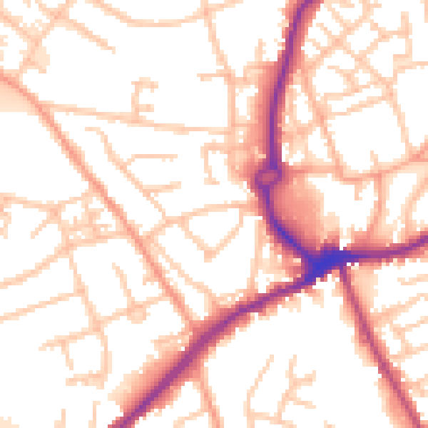 Daytime road noise heatmap for WS10 8TW