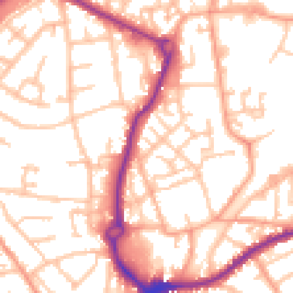 Daytime road noise heatmap for WS10 8UR