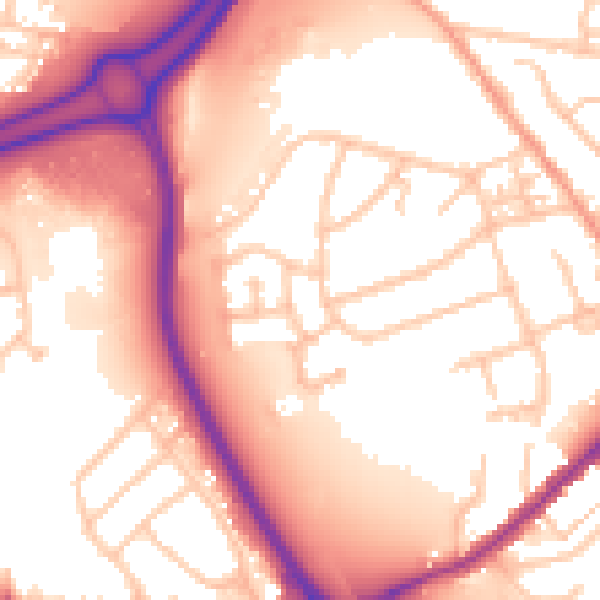 Daytime road noise heatmap for WS10 8WA