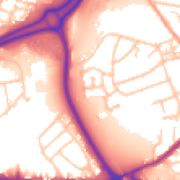 Daytime road noise heatmap for WS10 8WE
