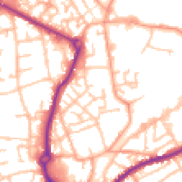 Daytime road noise heatmap for WS10 8XX