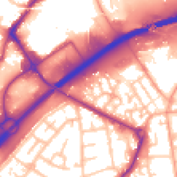Daytime road noise heatmap for WS10 8YE