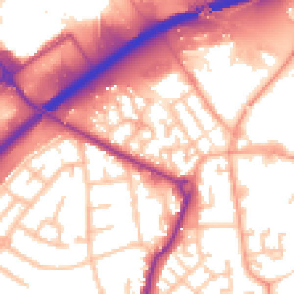 Daytime road noise heatmap for WS10 8YJ