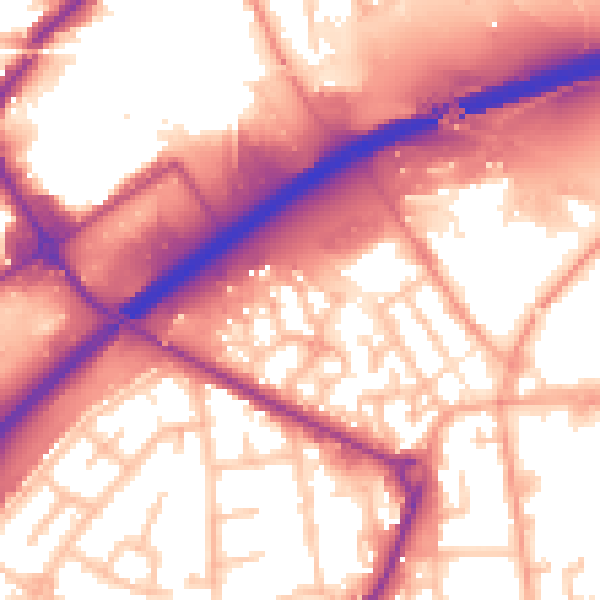 Daytime road noise heatmap for WS10 8YQ