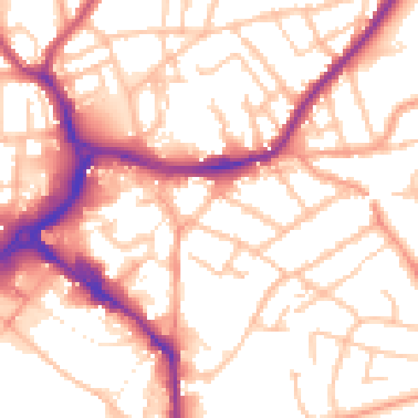 Daytime road noise heatmap for WS10 9AD