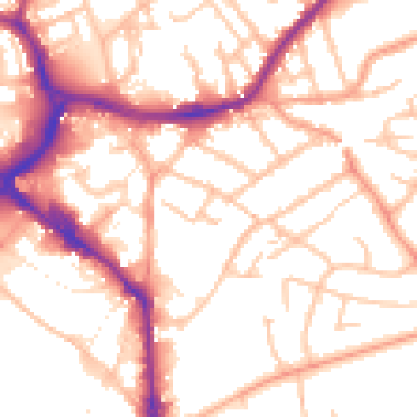 Daytime road noise heatmap for WS10 9AW