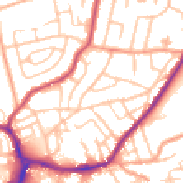 Daytime road noise heatmap for WS10 9DX