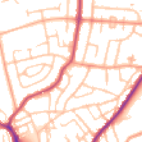 Daytime road noise heatmap for WS10 9EF