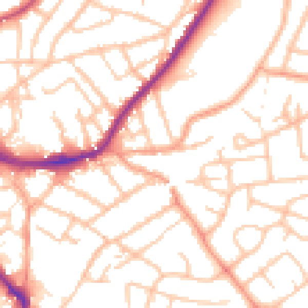 Daytime road noise heatmap for WS10 9HL