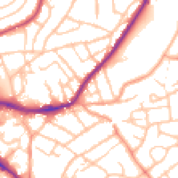 Daytime road noise heatmap for WS10 9HT