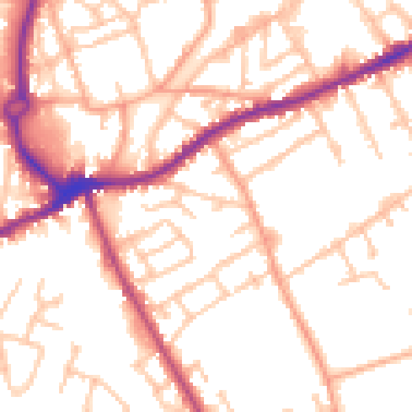 Daytime road noise heatmap for WS10 9JH