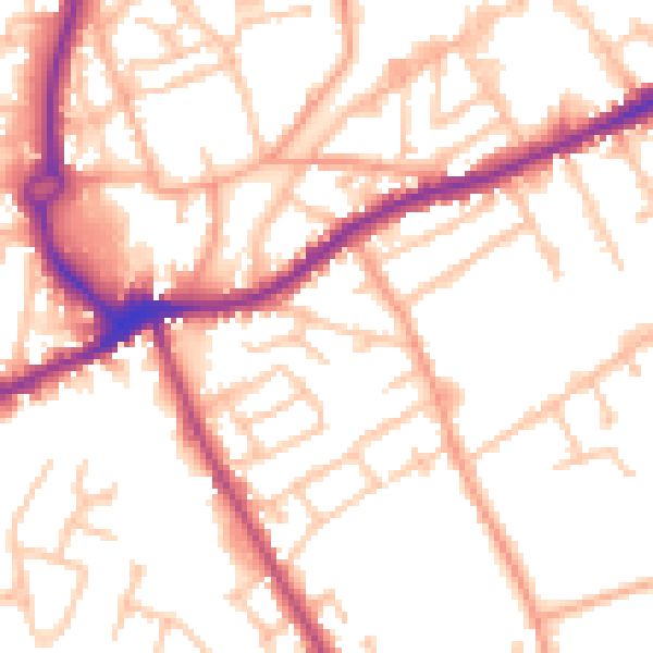 Daytime road noise heatmap for WS10 9JQ