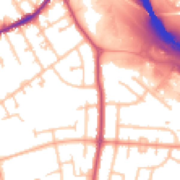 Daytime road noise heatmap for WS10 9RY
