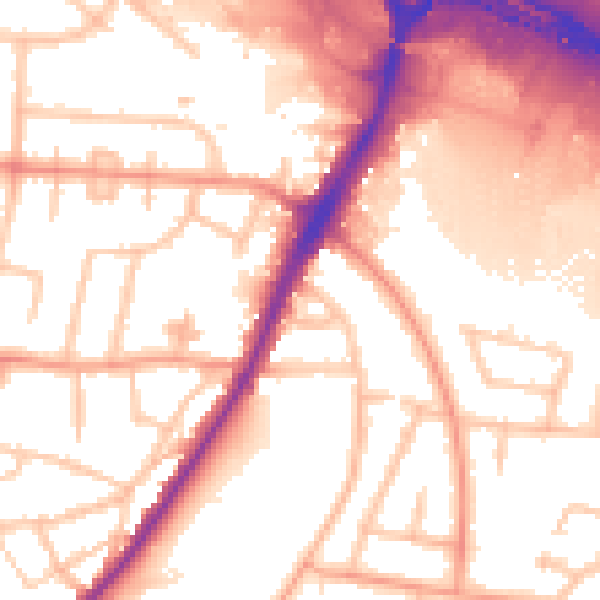 Daytime road noise heatmap for WS10 9UB