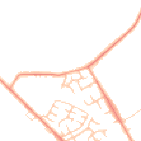 Daytime road noise heatmap for WS12 0PQ