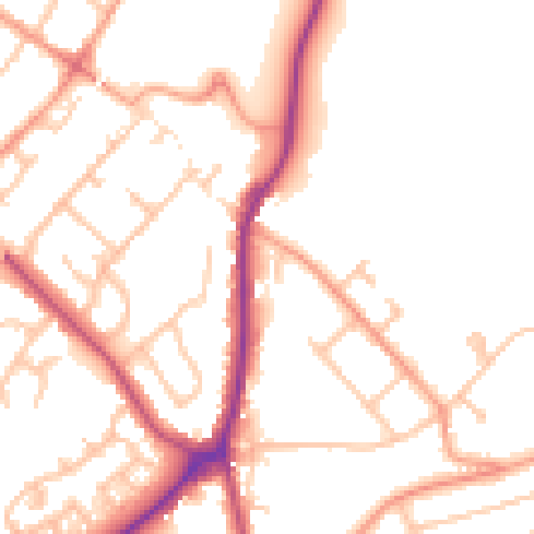 Daytime road noise heatmap for WS12 1BP